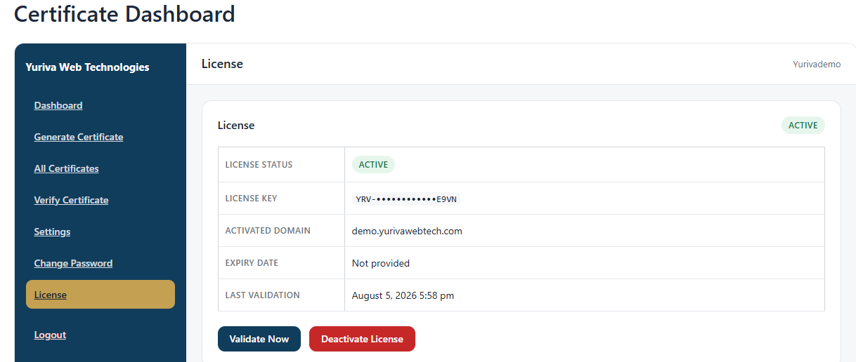 Access and permissions screenshot